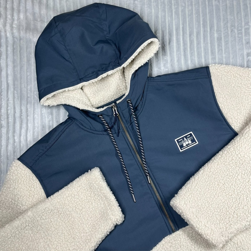 Hurley Hooded 1/2 Zip Pullover Sherpa Lined Sweater Men's 2XL‎ Anorak Deep Pile